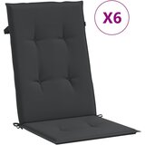  Jastuci za vrtne stolice 6 kom crni 120 x 50 x 3 cm od tkanine | shoptok.hr