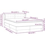  Box spring postelja z vzmetnico roza 160x210 cm žamet, (21829699) | Shoptok.si