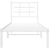 Metalni okvir za krevet s uzglavljem bijeli 80x200 cm | shoptok.hr
