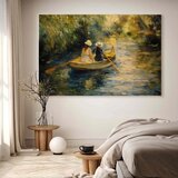  XXL slika - Boat crossing - painting of two women sailing a boat on a river 180x120 | shoptok.hr
