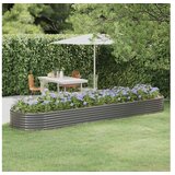  Visoka greda iz prašno premazanega jekla 396x100x36 cm siva | Shoptok.si