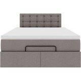 vidaXL Otomanski okvir kreveta s madraca smeđesivi 120x200cm tkanine | shoptok.hr