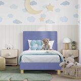  Krevet za djecu s uzglavljem Traper plava 80 x 160 cm tkanina | shoptok.hr