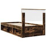  Okvir za krevet s uzglavljem Dimljeni hrast 90 x 190 cm | shoptok.hr