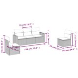  5-dijelna vrtna garnitura od poliratana s jastucima crna | shoptok.hr