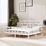  Za krevet od masivne borovine bijeli 200 x 200 cm | shoptok.hr