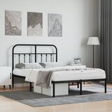 Maison Chic Kovinski Posteljni okvir - Dvoposteljna postelja - Zakonska postelja z vzglavjem črn 120x200 cm, (21692672) | Shoptok.si