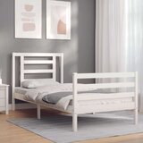  Okvir kreveta s uzglavljem bijeli 2FT6 mali od masivnog drva | shoptok.hr