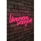 Wallity Live More Worry Less - Pink Pink Decorative Plastic Led Lighting Cene