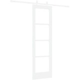  Klizna vrata Bijelo 61 x 198,5 cm Masivna borovina i staklo | shoptok.hr