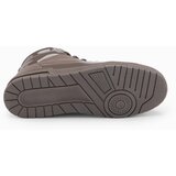 Ombre Men's high-top sneakers shoes with shiny elements - dark brown | shoptok.hr