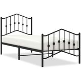 Metalni okvir kreveta s uzglavljem i podnožjem crni 80 x 200 cm | shoptok.hr