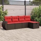 vidaXL 5-dijelni set vrtnih sofa s jastucima poliratan smeđi | shoptok.hr