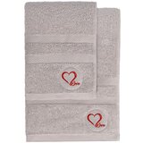 Foutastic Sivi pamučni set ručnika 2 kom od frotira Love – | shoptok.hr