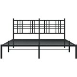 Metalni okvir za krevet s uzglavljem crni 150x200 cm | shoptok.hr