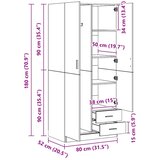  Ormar bijeli 80 x 52 x 180 cm od konstruiranog drva | shoptok.hr