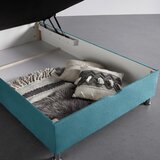 Mömax Postelja Boxspring Oviedo, Turkizna, 140x200 | Shoptok.si