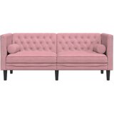  Chesterfield sofa s jastucima za 2 osobe, ružičasti baršun | Shoptok.si