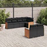  7-dijelni set vrtnih sofa od poliratana s jastucima crni | shoptok.hr