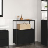 vidaXL Kopalniška omarica s policami črni hrast 76,5x35x95 cm Cene