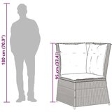 vidaXL Kutna vrtna sofa od poliratana s jastucima siva | shoptok.hr