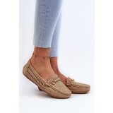 Kesi Women's openwork loafers with embellishment, brown Kaydance Cijene