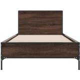  Okvir za krevet smeđi hrast 100x200cm konstruirano drvo i metal | shoptok.hr