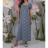 Gemre Blue maxi dress with Amande neckline u