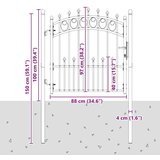 vidaXL Vrata ograje s bodicami Siva 100 x 100 cm | Shoptok.si