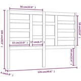 Uzglavlje za krevet sivo 126 x 4 x 104 cm od masivne borovine | shoptok.hr