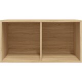  Kutija za pohranu vinilnih ploča boja hrasta 71x34x36 cm drvena | shoptok.hr