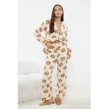 TRENDYOLMILLA Ženski set pidžame Thmaw25Pt00054, Krem Cene