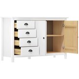 vidaXL komoda hill range bijela 130 x 40 x 80 cm od masivne borovine | shoptok.hr