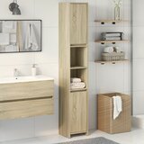  The Living Store Kopalniška omarica sonoma hrast 30x30x183,5 cm iverna plošča - Kopalniška Omarica, (21497327) | Shoptok.si