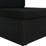  Modularni dvosjed od poliratana crni | shoptok.hr
