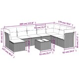  9-dijelni set vrtnih sofa s jastucima crni od poliratana | shoptok.hr