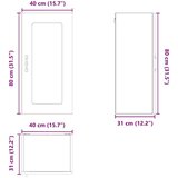 vidaXL Zidni kuhinjski ormarić Visoki sjaj bijela 40 x 31 x 80 cm | shoptok.hr