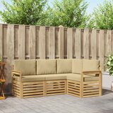  Set vanjskih sofa 4 pcs Bijela i bež 187,5 x 128,5 x 73 cm | shoptok.hr