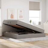 Krevet s madracem i skladištem Sivo-smeđa 200 x 200 cm | shoptok.hr