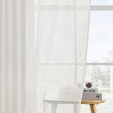 MIULEE 2x 140 × 160 cm Polprosojne zavese z zankami v videzu lanu | Shoptok.si