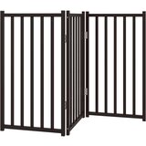vidaXL Vrata za pse sklopiva 3 panela crna 150 cm od masivna jelovina | shoptok.hr
