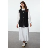 Trendyol Black Pocket Detailed Woven Vest