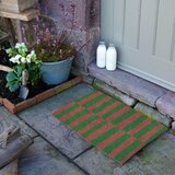 Artsy Doormats Predpražnik iz kokosovih vlaken 40x60 cm Pink & Green Half Stripes – | Shoptok.si