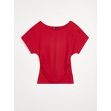 Sinsay Bluza s kratkim rukavima s bočnim naborima s viskozom | shoptok.hr
