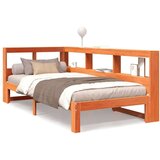  Knjižna postelja brez vzmetnice vošč. rjava 100x200 cm borovina, (21791009) | Shoptok.si