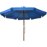  Vrtni suncobran s drvenom šipkom 330 cm azurni | shoptok.hr