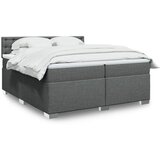 vidaXL Box spring postelja z vzmetnico temno siva 200x200 cm blago Cene