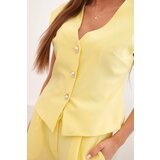 Kesi Włoski Women's set with a vest and wide-leg pants yellow | Shoptok.si
