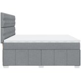  Krevet s oprugama i madracem svjetlosivi 200 x 200cm od tkanine | shoptok.hr