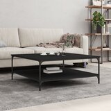 vidaXL Klubska mizica črno 100x100x40 cm inženirski les Cene